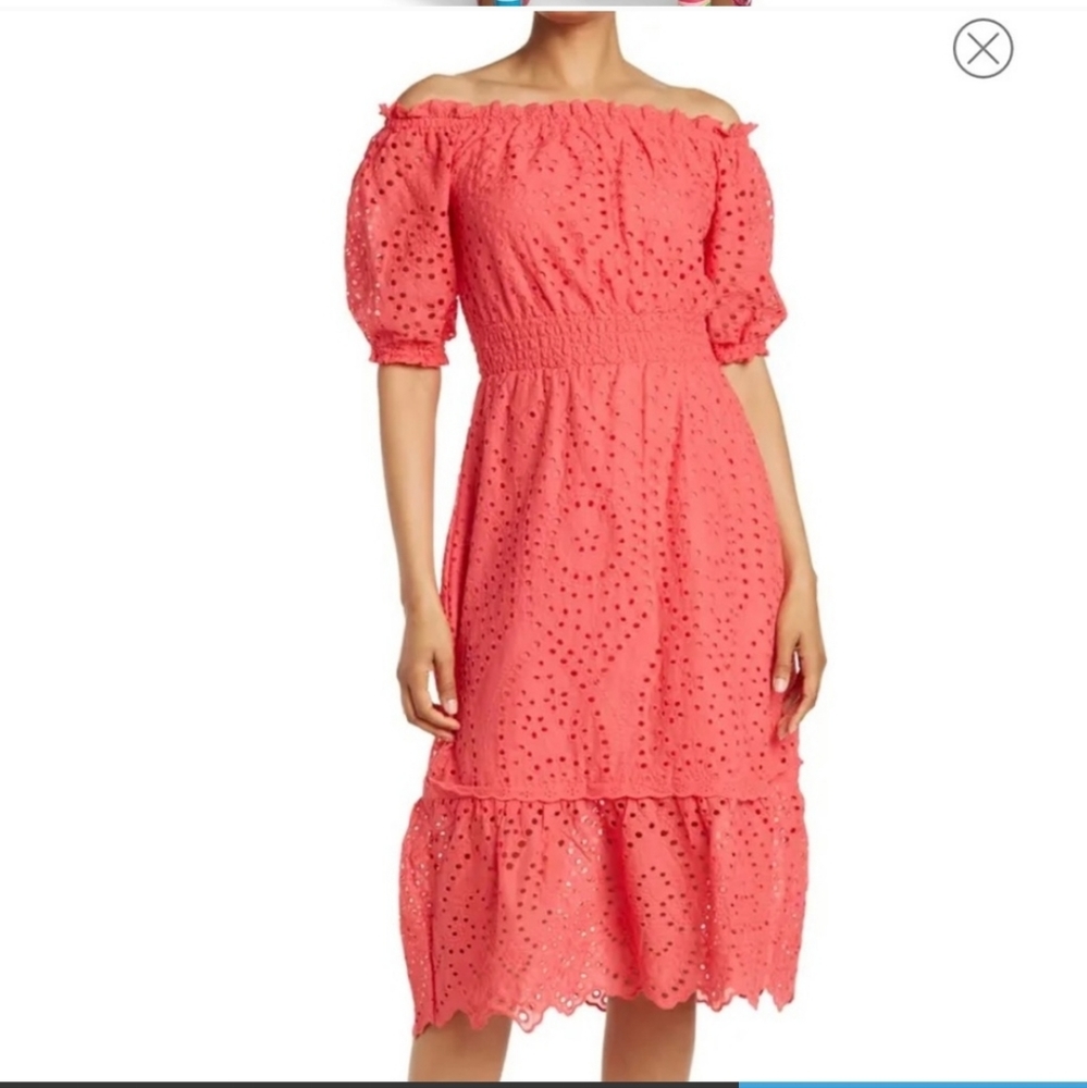 NWT Betsy Johnson Eyelet White Dress - Picture 2 of 9